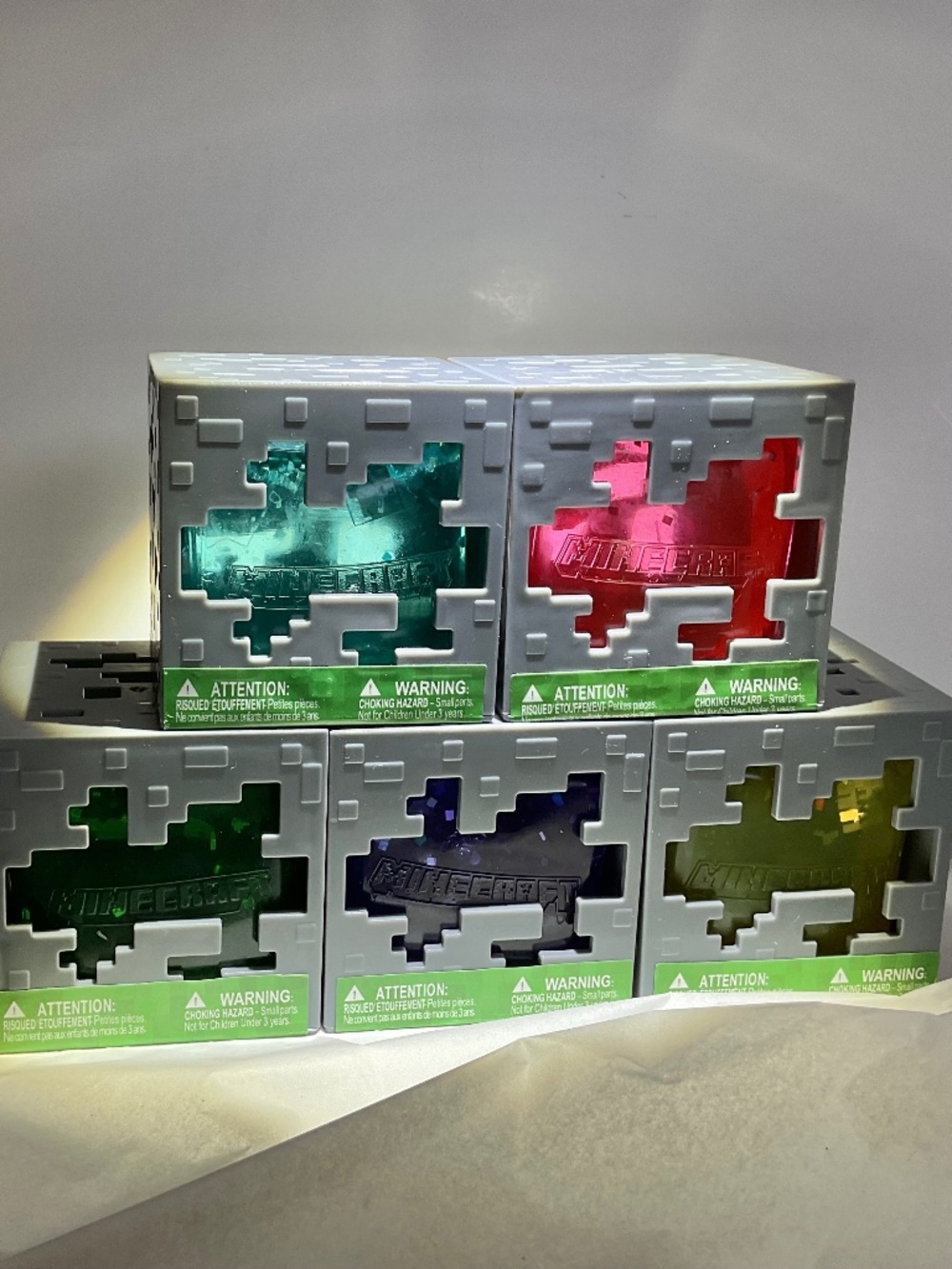 Minecraft Jelly Cubes Set of 5 Collectible Squish Toys NEW
